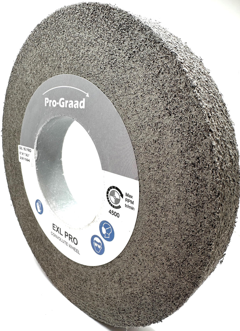 EXL PRO Convolute Deburring Polishing Wheel - 8" x 1" x 3" 9S Fine Silicon Carbide - Professional Grade - Metal Deburring, Finishing and Polishing Wheel - (1 Pack) 8" x 1" x 3"