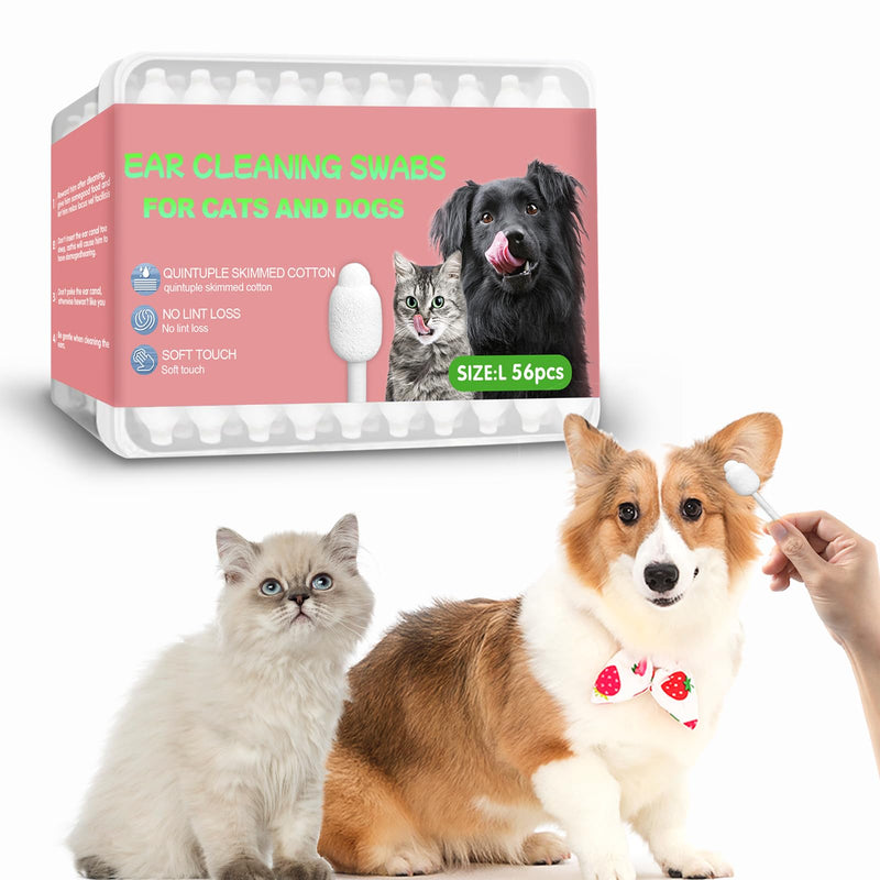 Dog ear cleaner, Dog ear infection treatment,Gourd-shaped cotton swabs designed specifically for cats and dogs, Reducing the risk of injuring the ear canal, for a safer and more reassuring use. - PawsPlanet Australia