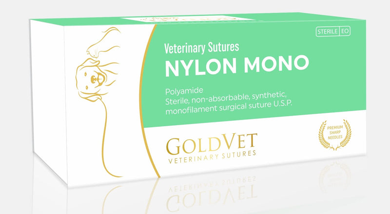 Nylon Veterinary Suture 0, 1/2 Round 36m Reverse Cutting Needle (Comparable to Ethilon), 35"