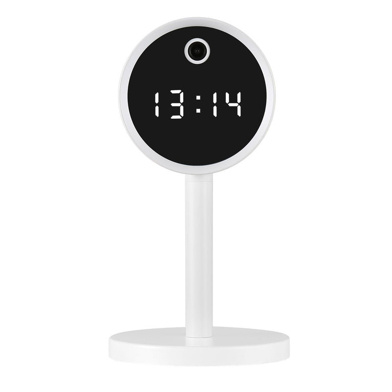 WiFi Indoor Camera, Battery Powered,1080P, Mobile app, Night Vision Function, Two-Way Audio for Home Security Desktop Camera. Keh-02 White