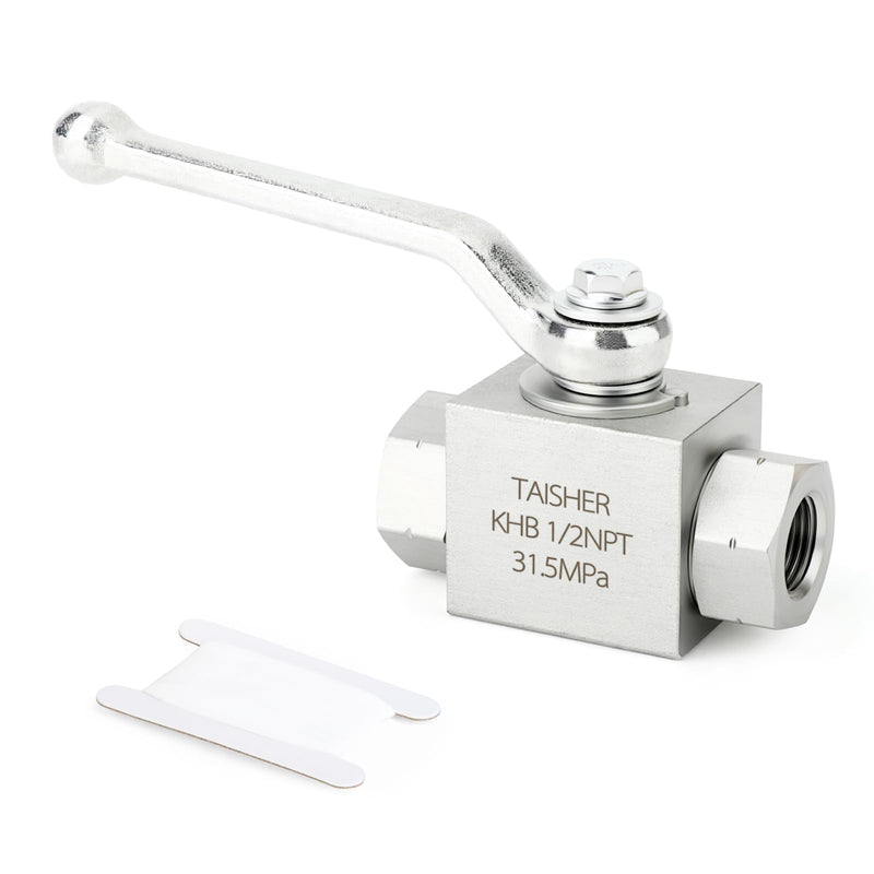 TAISHER 1PCS KHB 1/2'' NPT High Pressure Hydraulic Ball Valve Carbon Steel, Shut-Off 2 Way Ball Valve 1/2" NPT