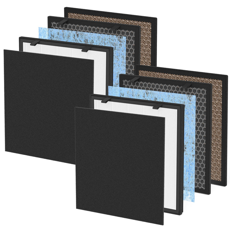 630/718 True HEPA Filter Replacement Compatible with Okaysou(OKSOU) Apollo 718 / Apollo 630 S630 pro Air Cleaner Purifier, Ultra-Duo 5-in-1 True HEPA Filter with Activated Carbon Filter，2packs 2 packs