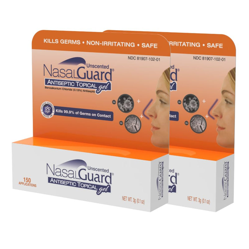 Antiseptic Topical Gel - Kills 99.9% of Germs - Patented Positive Ion Technology, Non-irritating, Safe for Daily use - Over 150 Applications Per Tube, (3 Grams) Unscented - Pack of 2