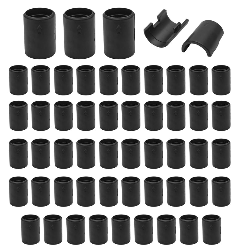 Luomorgo 52 Pcs 7/8 Inch Wire Shelf Clips, Plastic Shelf Lock Clips for 7/8" Post Shelving, Heavy Duty Wire Shelving Clips Replacements for Shelves, Racks (Black) 52pcs