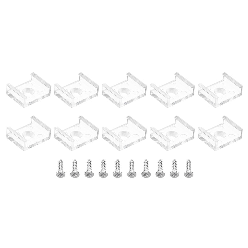 PATIKIL LED Strip Light Clips, 30 Pack Mounting Bracket Fixing Clips Plastic Clamp Holders with Screws for 15mm Neon RGB Light Cable Ribbon, Clear - NewNest Australia