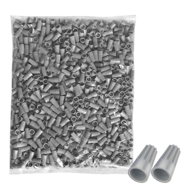 Wire Conectors Nuts,Wire Twist 1000 PCS Grey Electrical Screw Springs Caps Terminals Stainless Assortment Set Wire Connectors AWG 22-12 GREY(AWG 22-12)