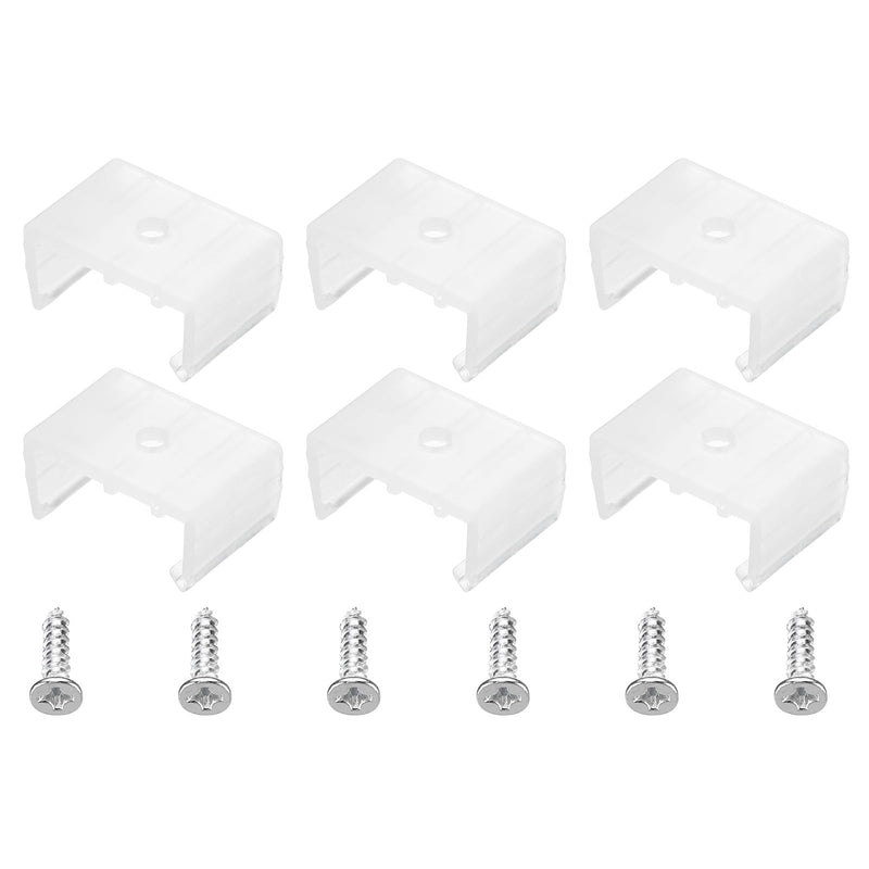 MECCANIXITY LED Neon Mounting Clips Holder Mounting Bracket Support Fixing Clamps Fit 18mm to 20mm Silicone LED Neon Strip Lighting, Translucent 50 Pack
