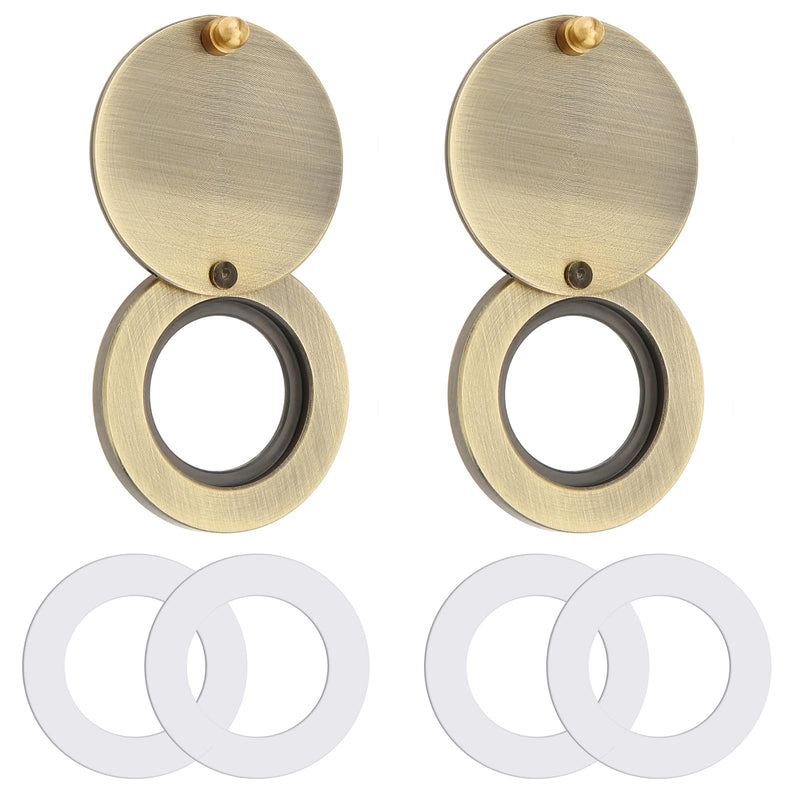 Peephole Cover, Solid Brass Privacy Door Viewer Cover with Double-Sided Self-Adhesive Tape for 5/8 inch Diameter Door Peephole (1, Antique Bronze) 1