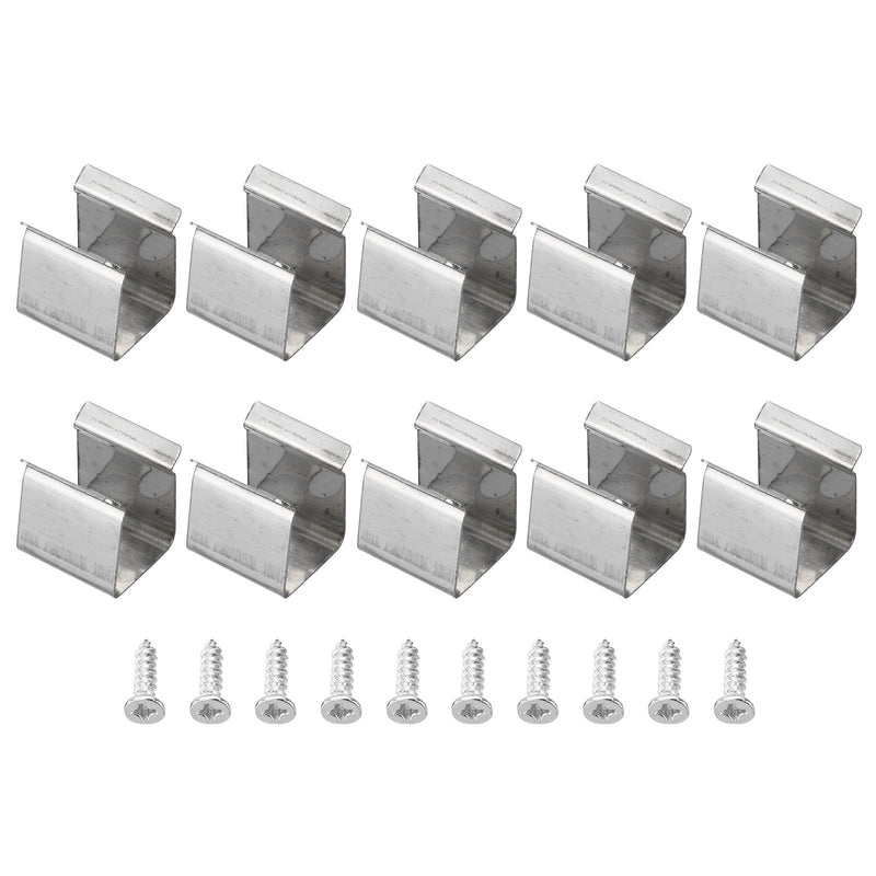 PATIKIL LED Strip Light Clips, 40 Pack Mounting Bracket Fixing Clips Stainless Steel Clamp Holders with Screws for 8mm-11mm Neon RGB Light Cable Ribbon