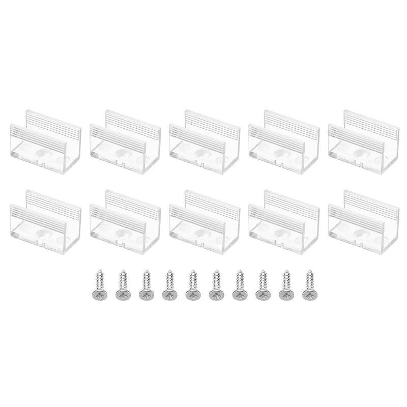 PATIKIL LED Strip Light Clips, 40 Pack Mounting Bracket Fixing Clips Plastic Clamp Holders with Screws for 8mm Neon RGB Light Cable Ribbon, Clear