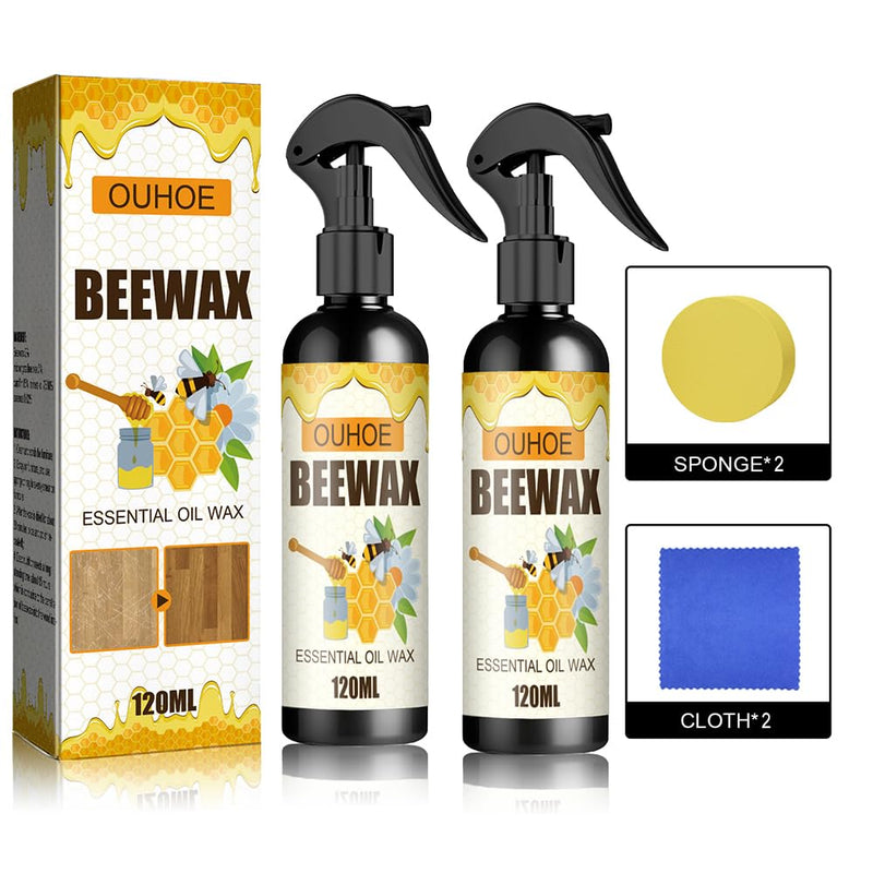 2 PCS Beeswax Furniture Polish, Antique Furniture Cleaner, Natural Micro-Molecularized Beeswax Spray, Furniture Beeswax Polish and Cleaner Spray
