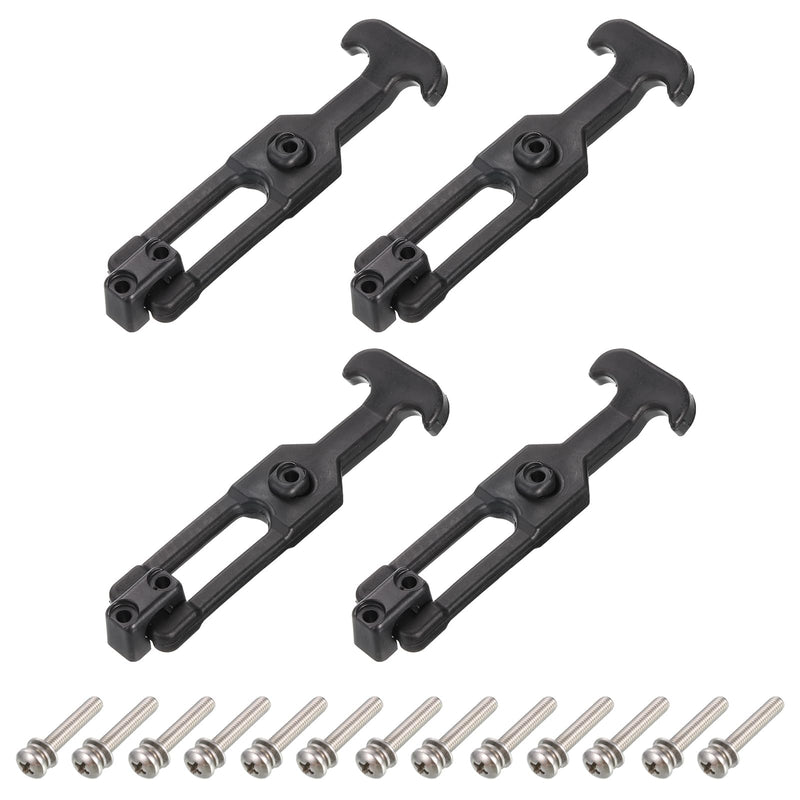 uxcell 4 Set Rubber Flexible T-Handle Draw Latches 6.3 Inch Latch Hasp for Tool Box, Cooler, Golf Cart, Engineering Machine Hood, Black