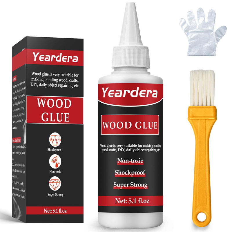 Wood Glue, Professional Furniture Repair Glue, Clear Carpenter Glue, Strong Wood Glue for Crafts, Furniture, Wood Floor and Wood Products (150g/5.1oz) 5.1 fl.oz