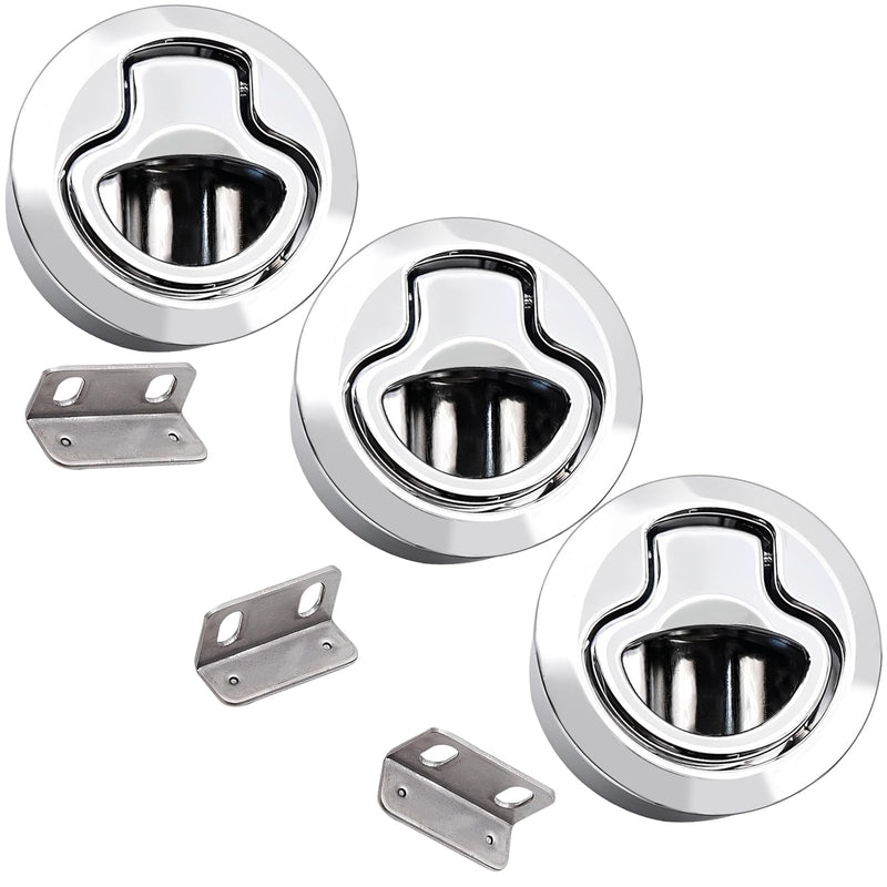 evan Boat Latch 2" Slam Hatch Lock for Marine Deck RV Cabinet Door 3 Pack | Flush Pull Hatch, for Trailer Deck Cabinet 1/4" Door