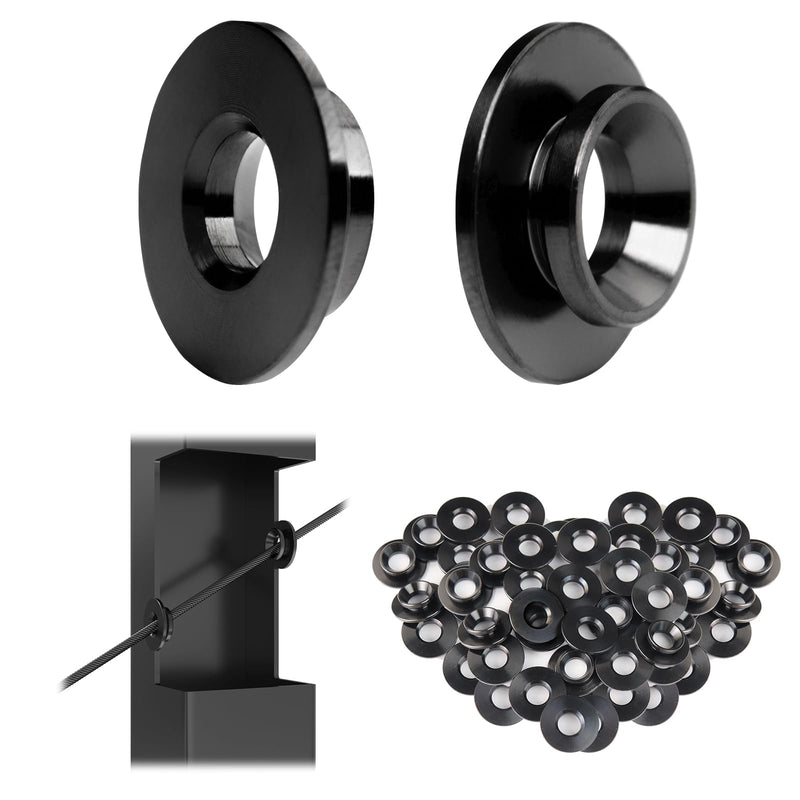 Muzata 40Pack Black Cable Railing Hardware Angle Protector Sleeve CR79 40P Black For Stairs
