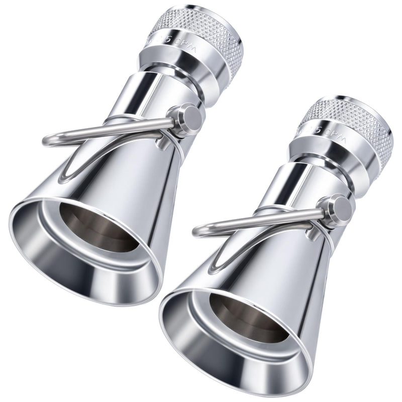 Enhon 2 Setting Pivoting Single Spray Shower Head with Shut Off Valve, Replacement for 52650-PK Compatible with Delta Shower, 2.5 GPM Brass Water Saving Shower Head 1 5/8" Diameter Spray Face(2 Pack)