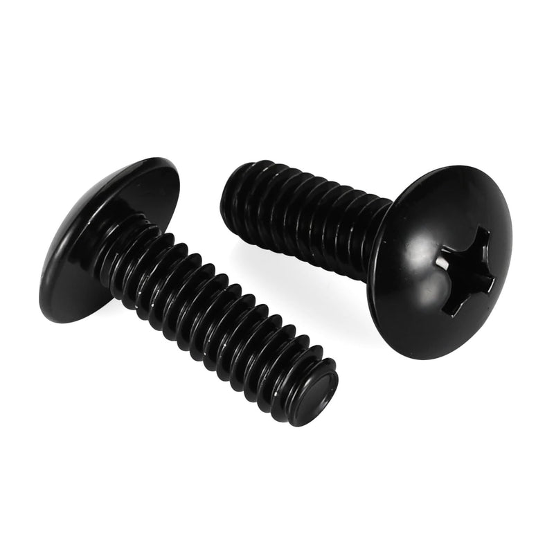 M6-1.0 x 20mm Truss Head Phillips Machine Screws, Full Thread Cabinet Door and Drawer Screws, 18-8 Stainless Steel, Black Oxide Finish, Quantity 25 M6-1.0 × 20MM (25 PCS)