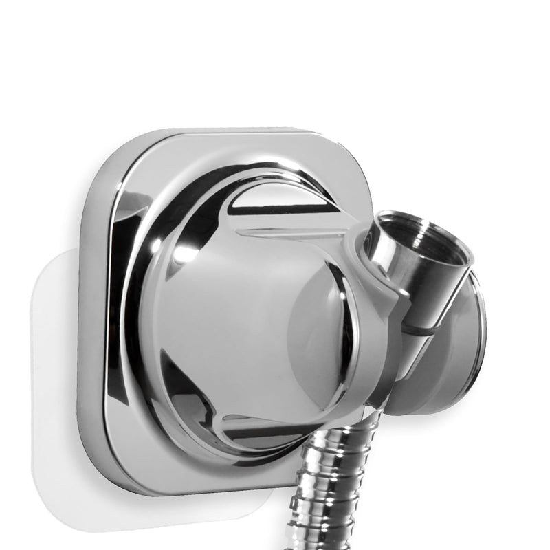 Hand held Shower Head Holder - 5 Angles Adjustable - Slide to Fit - Adhesive Screw Options for Multiple Surfaces - Minimal Shower Wand Holder (Chrome) Chrome