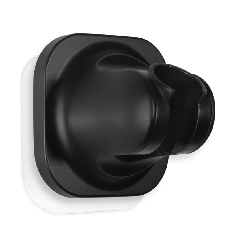 Handheld Shower Head Holder - 5 Positions Adjustable - Slide to Fit - Adhesive Mount with Screw Option, Bathroom Wall Mount Shower Hose Holder (Matte Black) Matte Black