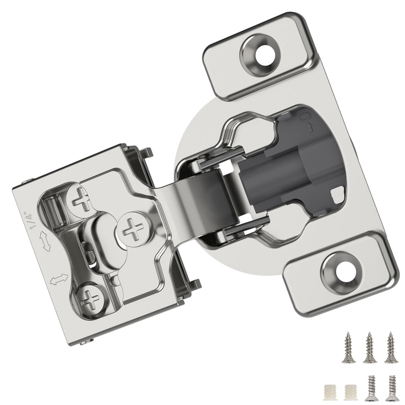 Furniware 2 Pieces 1/4" Small Overlay Concealed Face Frame Hinges, 105° Open Angle 4 Level Soft Close Screw On Compact Cabinet Hinge,for Face Frame Door, Soft Close On/Off Switch, Self Closing 1/4 Inch - NewNest Australia