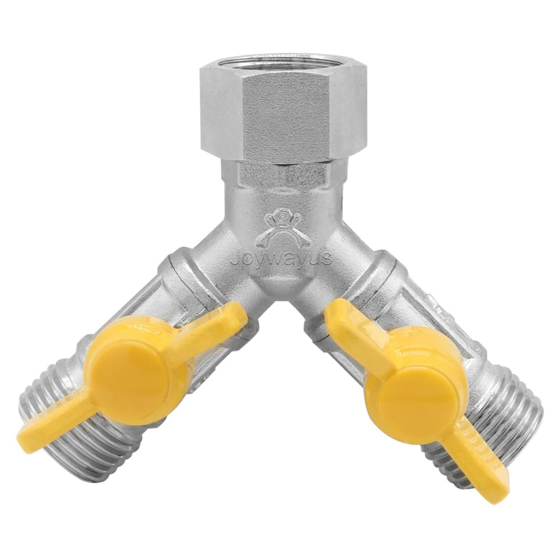 Joywayus Nickel Plated Brass G1/2" 3 Way Shower Diverter Valve, Y Shape Water Diverter Shut-Off Valve Adapter, for Shower Hose and Showerhead
