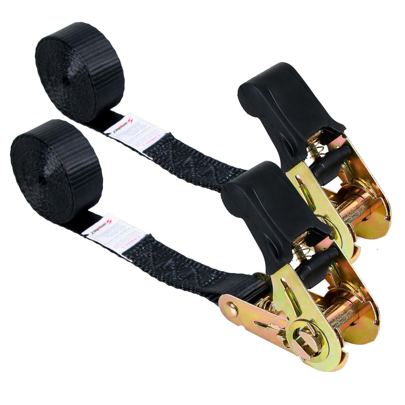 Endless Retractable Ratchet Straps 1650 lb Break Strength 1" x 4 Ft (No Hooks) Tie Down Kit Set Car Cargo Strap for Securing Stuff to Roof Rack,Travel Trailer/RV Battery,Motorcyle,Coolers,Water Tank Black 1in x 4ft-2p