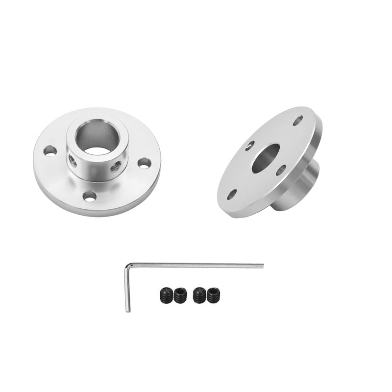 2Pcs 16mm Aluminium Alloy Flange Coupling Connector, Rigid Guide Model Coupler Accessory, Shaft Axis Fittings for DIY RC Model Motors 2