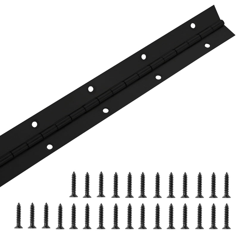 Piano Hinge 36 Inch x 1.2 Inch Heavy Duty Stainless Steel Black Continuous & Piano Hinges for Cabinets Boat Marine Door, 0.04" Leaf Thickness 1.2'' Open Width
