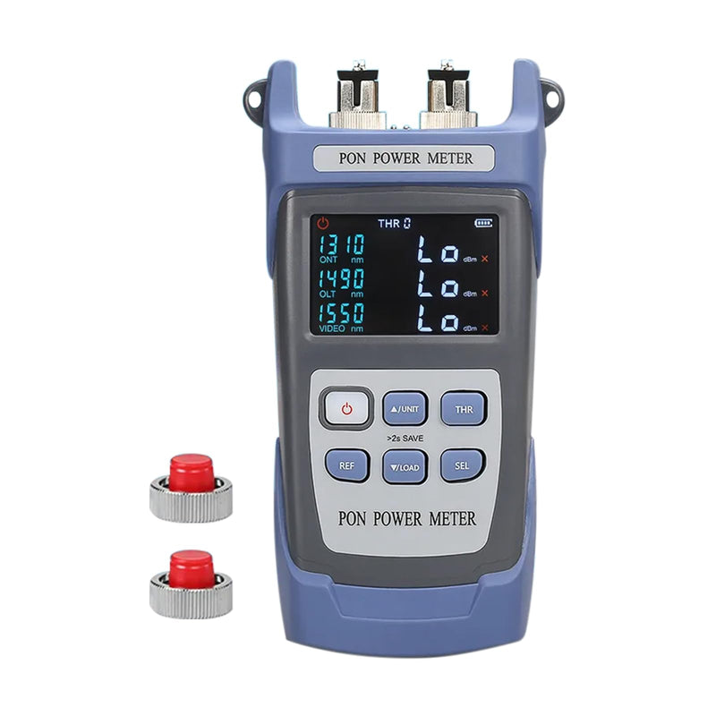 Optical Fiber Cable APC PON Power Meter Tester Tool ONT OLT Handheld PON Network Detection Online Fiber Tester with FC SC APC Adapter SC-APC