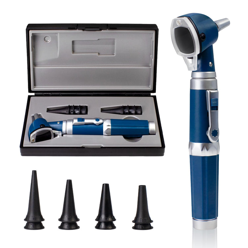 Scian Otoscope - Ear Scope with Light, Fiber Optic Otoscopes with Hard Plastic Case, Pocket Diagnostic Ear Infection Detector for Kids Adults Home Use (Blue) Blue