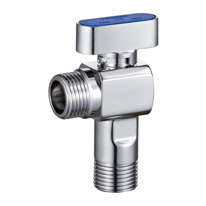 SUBMARINE Angle Stop Valve, Brass Material, 1/2'' Inlet and Outlet Caliber, 1/4 Turn Shut Off Valve, With 3/8'' Adapter, Hot and Cold Water, Suitable for Bathroom and Pipeline Blue