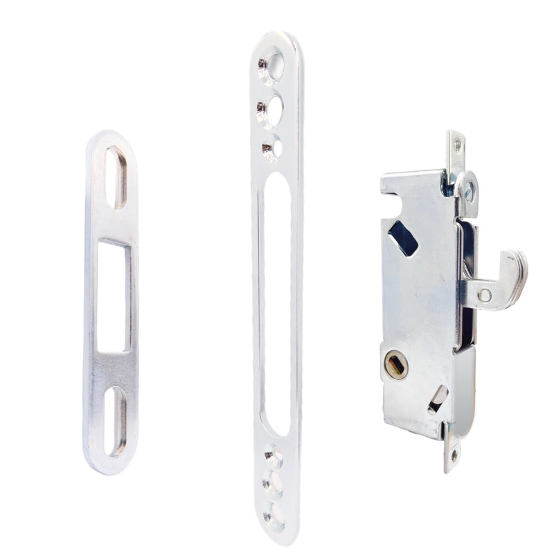 elox Stainless Steel Sliding Patio Door Lock with 45 Degree Keyway, Adjustable Bolt Projection, Suitable for Glass Door, Narrow Stile Aluminum and Wooden Door (22mm Backset) Longer Hook