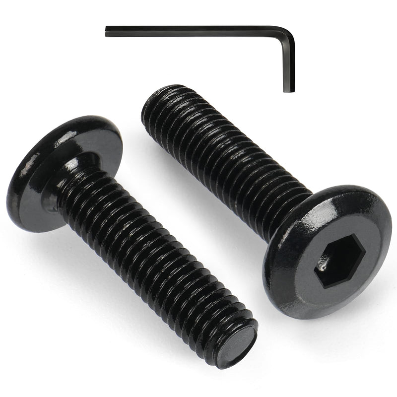 M8-1.25 x 25 mm 30pcs Flat Head Hex Socket Cap Screws Metric M8 Bolts, 304 Stainless Steel 18-8, Black Zinc Plated, Full Thread, with Hex Spanner M8 x 25mm(30pcs)