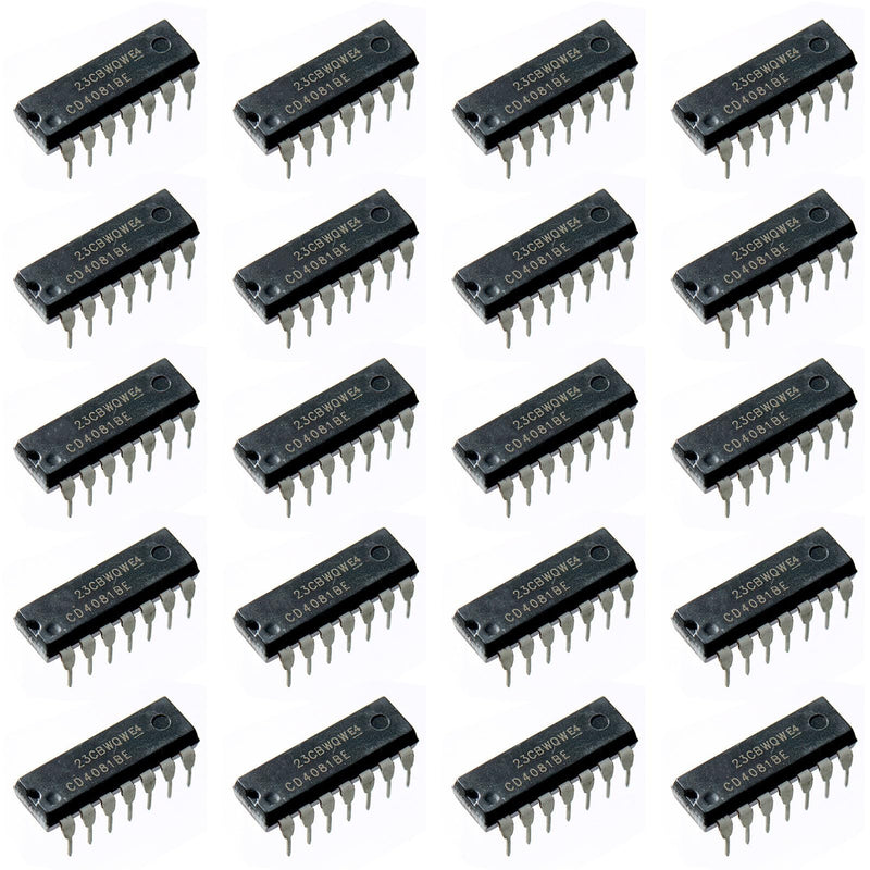 20pcs CD4081BE CD 4081 CMOS Quad 2-Input and Gate 6.8 mA 3V to 18V,14-Pin.