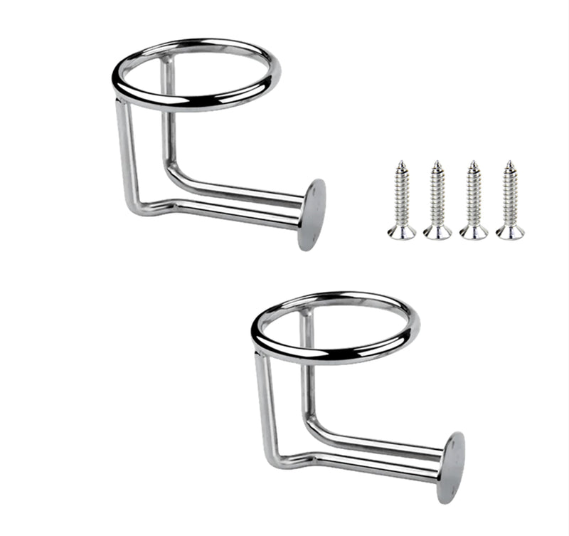 Marine Boat Cup Holders,Stainless Steel 316 Ring Drink Holder Ringlike Wall Mounted Cup Holder for Yacht Boat Accessories 2PCS