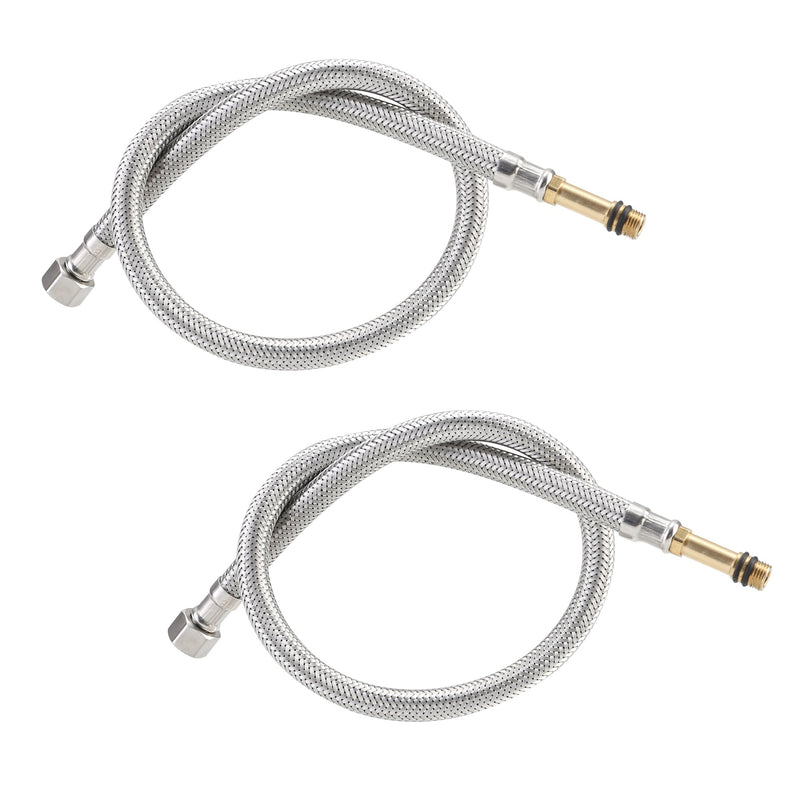 24-Inch Bathroom Kitchen Faucet Connector Braided Stainless Steel Supply Hose 3/8-Inch Female Compression Thread x M10 Male Connector 2 Pcs(1 pair) 24Inch Pack of 2