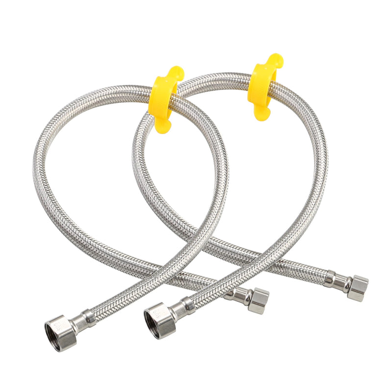 32-Inch Faucet Connector Flexible Hose Stainless Steel Braided Supply Line 1/2" FIP x 3/8" COMP Connects Kitchen sink to Water Supply Pack of 2 32Inch