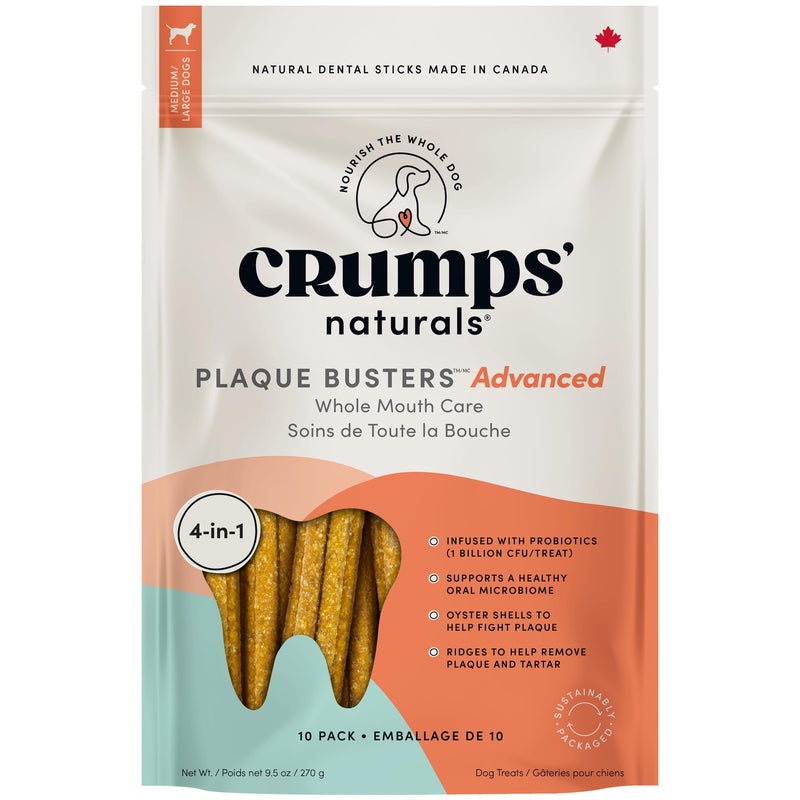 Crumps' Naturals Plaque Busters Advanced - Whole Mouth Care Dental Sticks 9.5oz - PawsPlanet Australia
