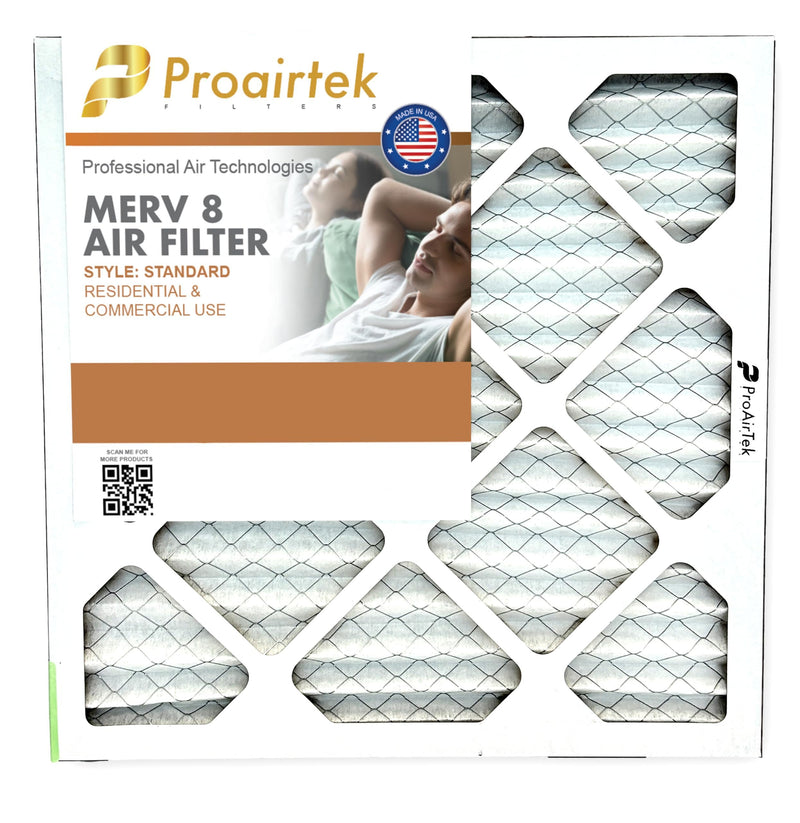 Proairtek AF16161M08SWH Model 16x16x1 Air Filter, MERV 8; Ideal for Anyone Wanting Crisp Air in Their Home 16" x 16" x 1"