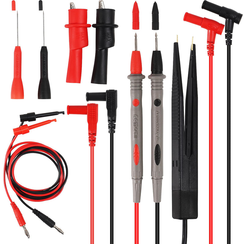 Electrical Multimeter Test Leads Set, Professional Test Leads Set with Alligator Clips, Test Hook, Test Probes Lead kitfor Digital Electrical Testing