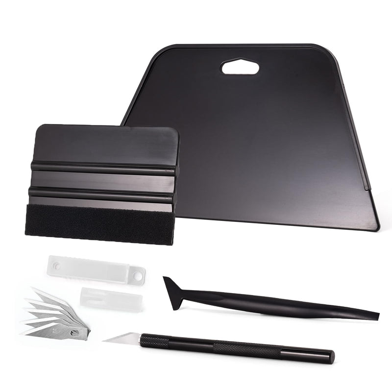 NEWISHTOOL Wallpaper Smoothing Tool Kit, Wallpaper Tools for Applying Peel and Stick Contact Paper Vinyl Film, Includes Big Smoothing Squeegee, Felt Scraper, Edge Tucking Stick, Craft Knife & Blades Set-01