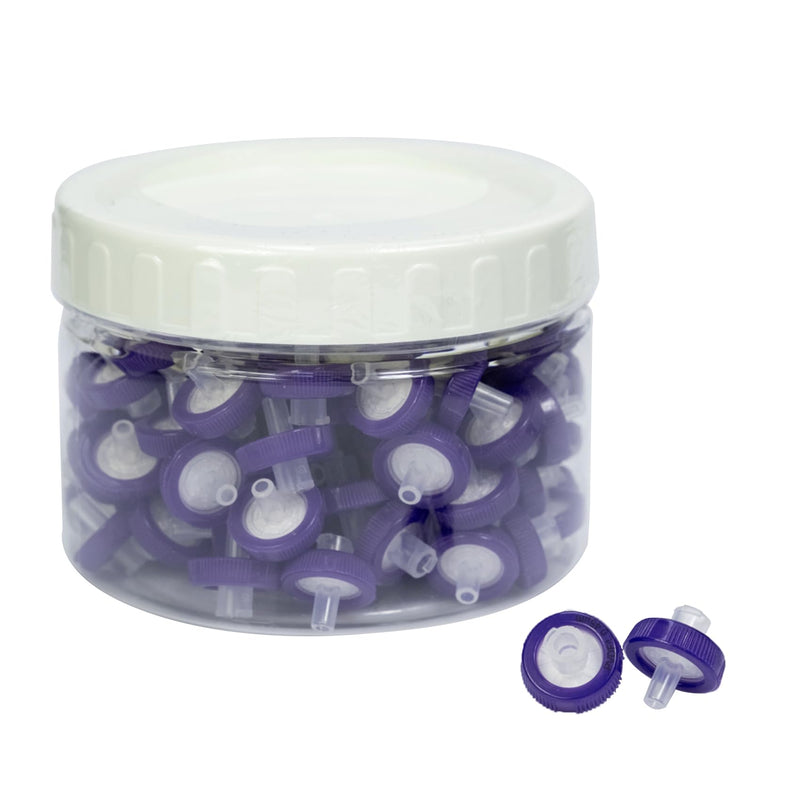 Syringe Filters PVDF Hydrophilic Filtration 0.45um 13mm Membrane Diameter Lab PVDF Membrane Disc Non-Sterile by Labfil, Pack of 100 13mm Syringe filter 0.45um PVDF Hydrophilic Filtration