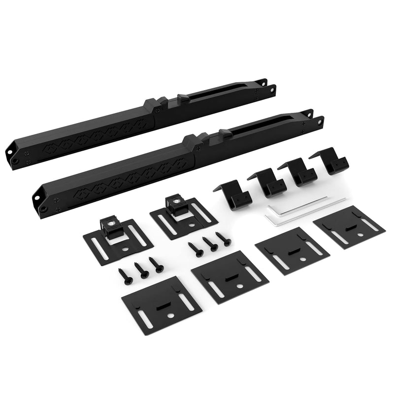 2PCS Barn Door Soft Close Mechanism, Upgraded Universal Weight Compatibility Support Door up to 160lbs, Effortless Opening Smooth Closing Hole-Free Sliding Door Hardware Spring Buffer Damper Black