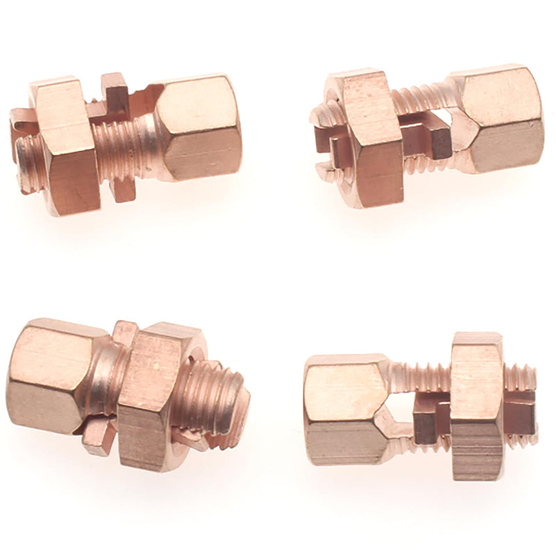 FDXGYH 4 Pack Grounding Split Bolt Connector Copper Grounding Clamps Bolt Connection Clamp for Completing Ground Bonding to Bare Wires TJ-16 TJ 16-4PCS