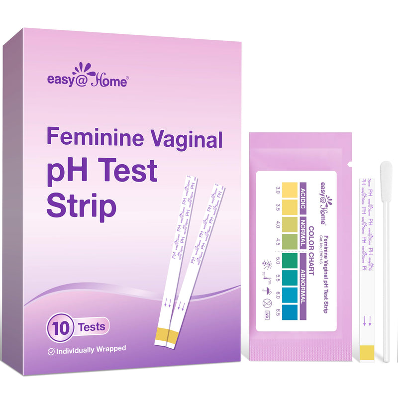 Easy@Home Vaginal pH Test -10 Strips | BV Test Kit at Home for Women | Yeast Infection Test + pH Balance for Women