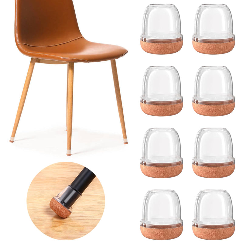 20 Pcs Clear Small Chair Leg Floor Protectors for Hardwood Floors, Upgraded Rubber Chair Leg Caps with Felt Pads, Furniture Leg Feet Cups Protect Floors from Scratches Reduce Noise (Fit 0.8"-1") 03 Clear Small (Fit 0.8"-1")
