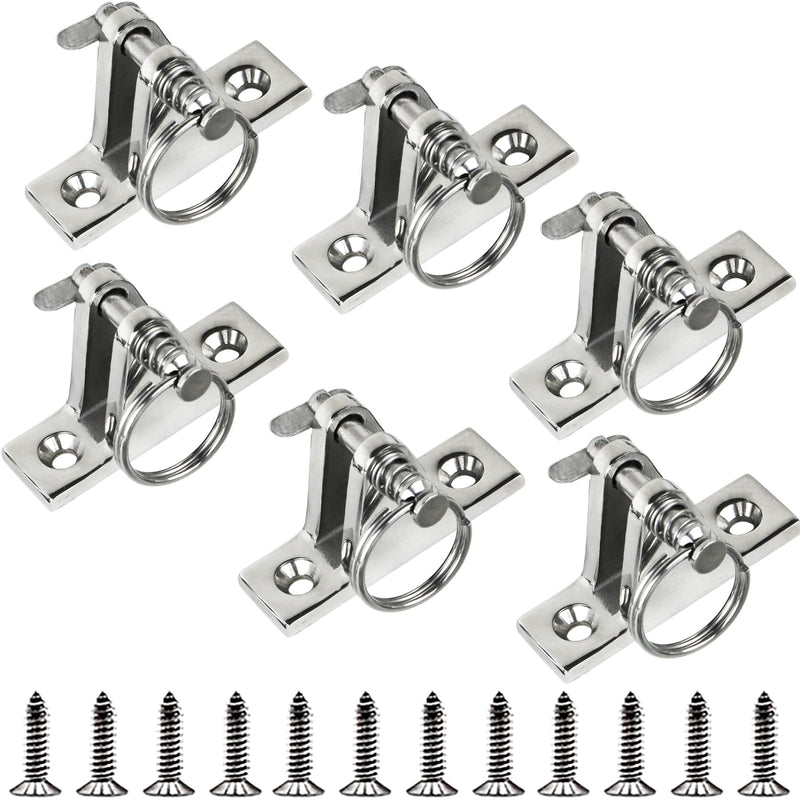 YANYUCB Boat Bimini Top Deck Hinge Fitting Concave Base Marine 316 Stainless Steel Bimini Top Hardware,Bimini Top 90° Hinge Bimini Brackets with Quick Release Pins (C-6 Pack) C-6PACK