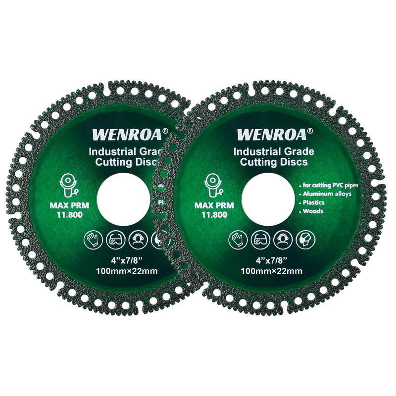 2 Pack Cutting Disc for 4-1/2" Angle Grinder, 7/8" Arbor Diamond Grinding Discs 4 1/2 for Angle Grinder, 4 inch Glass Cutting disc 2