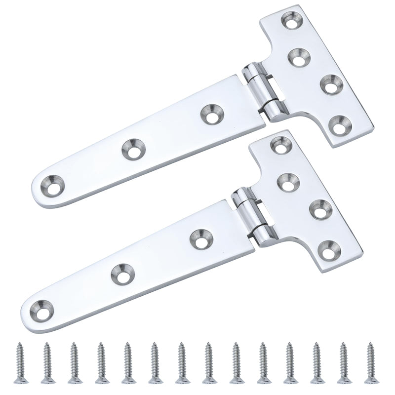 YANYUCB T Shape Boat Casting Hinge 316 Marine Stainless Steel Cabinet Hardware Door Hinge Marine Hardware for Boat Yacht (6 inch x 3 inch 2 Pack) 6 inch x 3 inch 2 Pack