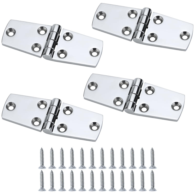 YANYUCB Boat Hatch Hinge 316 Stainless Steel Cabinet Door Casting Hinges Marine Hardware with Screw for Boat Yacht (4 inch x 1.5 inch 4 Pack) 4 inch x 1.5 inch 4 Pack